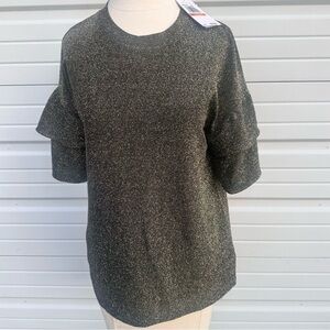 Michael Kors Black and Gold Shimmer Sweatshirt